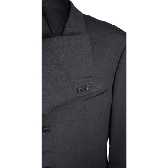 MANI Men's Sport Coat Suit Jacket 3-Button Wool Solid Gray Blazer Sz 48L - Picture 6 of 14